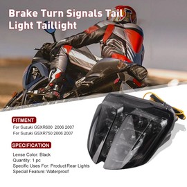 GZYF Motor Integrated Brake Tail Running Light License Plate Lamp for Suzuki GSXR600 GSXR750 2006 2007
