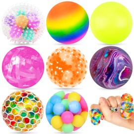 Stress Balls for Kids Adults , 8Pcs Sensory Balls Fidget Toys Stress Relief Balls Squeeze Ball Squishy Toys for ADHD, OCD, Anxiety Autism