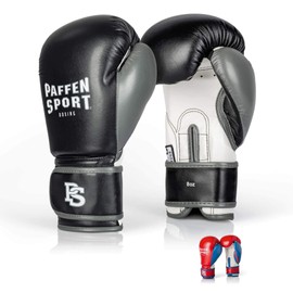 Paffen Sport Kids Boxing Gloves for Boxing Training Kickboxing Muay Thai K1 and Other Martial Arts (Red/Blue/White, 6UZ)