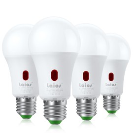 Laios Dusk to Dawn Sensor E26 Light Bulb, 7W LED Outdoor Photocell Lighting Bulb, 1200lm Equivalent 60W,Daylight(5000K), Auto ON/Off with Light Sensor, Pack of 4