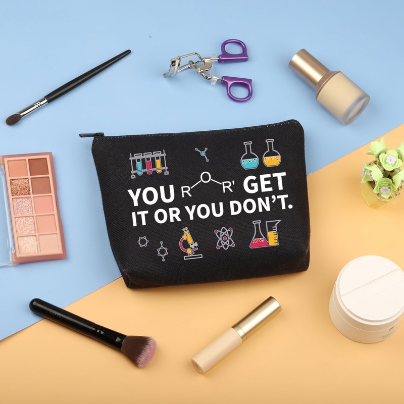 PLITI Funny Chemistry Gifts Science Lover Makeup Bag Chemistry Pun