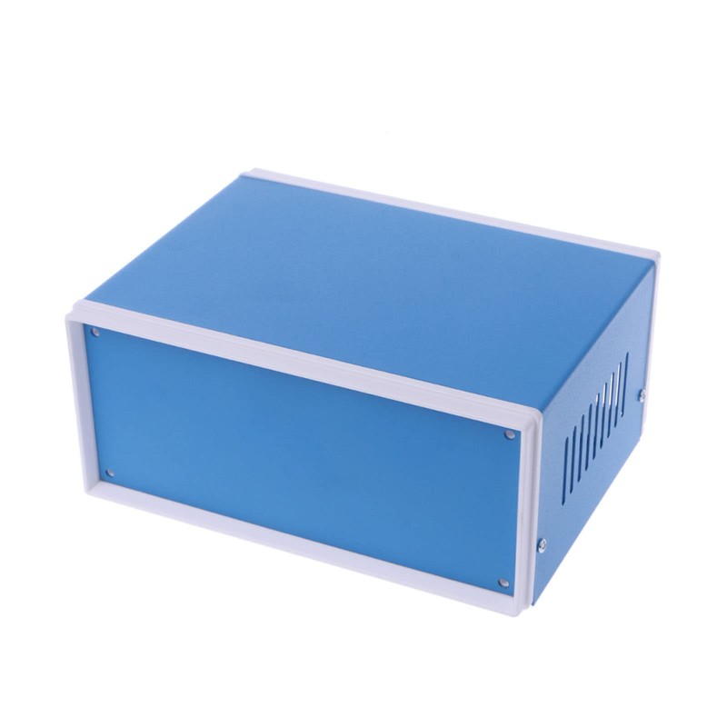 Blue Metal Junction Box Rectangular Electronic Enclosure DIY Prevention Box