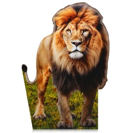Yookeer 4ft Lion Cardboard Cutout Stand up Life Size Safari-Themed Birthday Party Decoration Jungle Lion Cardboard Stand-up Photo Prop for Zoo Theme Vbs Event Backdrop Stand up Decorations