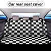 White Black Square Checkered Flag Car Rear Seat Covers Universal
