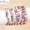 AD Beads Handmade Gemstone Stretch Elastic Bracelet Crystal Healing Reiki