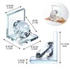 1 Pair Crystal Bookends with 80mm Clear Diamond, L Shaped