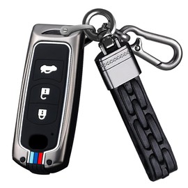 KUNIO Keyless Key Case Suitable for Mazda 2 3 CX3 CX5 MX5 CX-5 CX-3 CX7 CX-7 Fits Fiat 124 Spider Protective Case Metal Housing Key Cover Key Fob 3 Buttons A Black