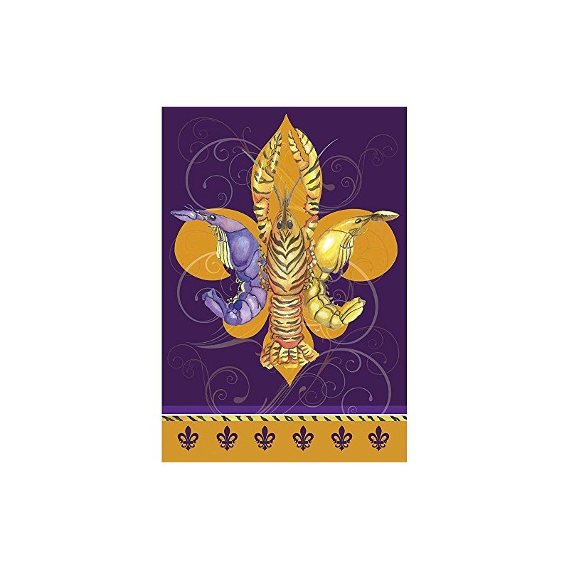 Black and Gold Color Crawfish on Fleur de Lis 18