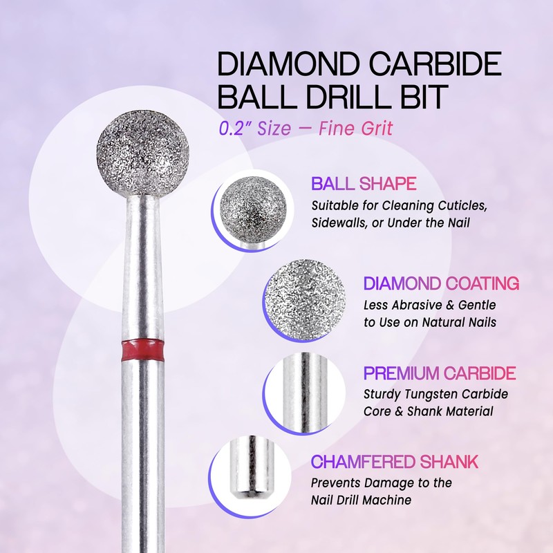 PANA 3/32" Diamond Carbide Ball Bit- Style 06, Fine Grit