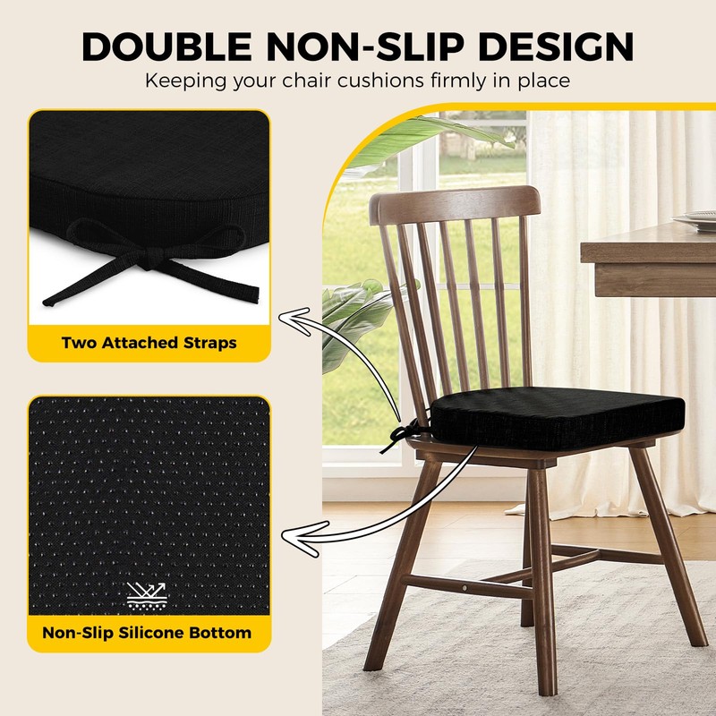 downluxe Indoor Chair Cushions for Dining Chairs, Soft and Comfortable