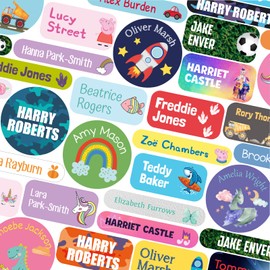 128 Stickerscape Iron on School Name Labels for Children - Iron on Name Labels - School, Pre-School and Nursery - Labels for School Uniform, PE Kits, Clothing (Comic Book)