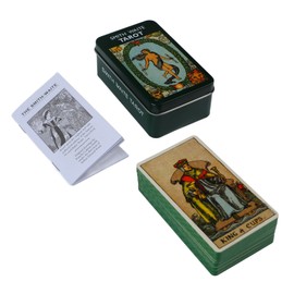 Tarot Cards Set Toy for Beginners Leisure Entertainment Games Gilding Process High Grade Iron Box with Guide Book