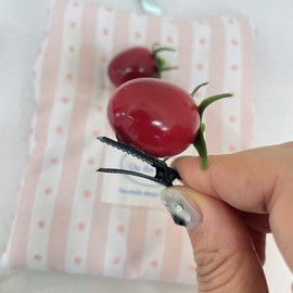 Cherry Tomato Clamp Pin Fruit Vegetable Hair Hairpin Photography Props Dog Greeting Item Friendship Item Sports Festival Group Photo Friends 10ea