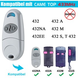 For Came Top 432NA 432SA 432M 432EE 433.92MHz Garage Door Opener Handheld Transmitter Pack of 2