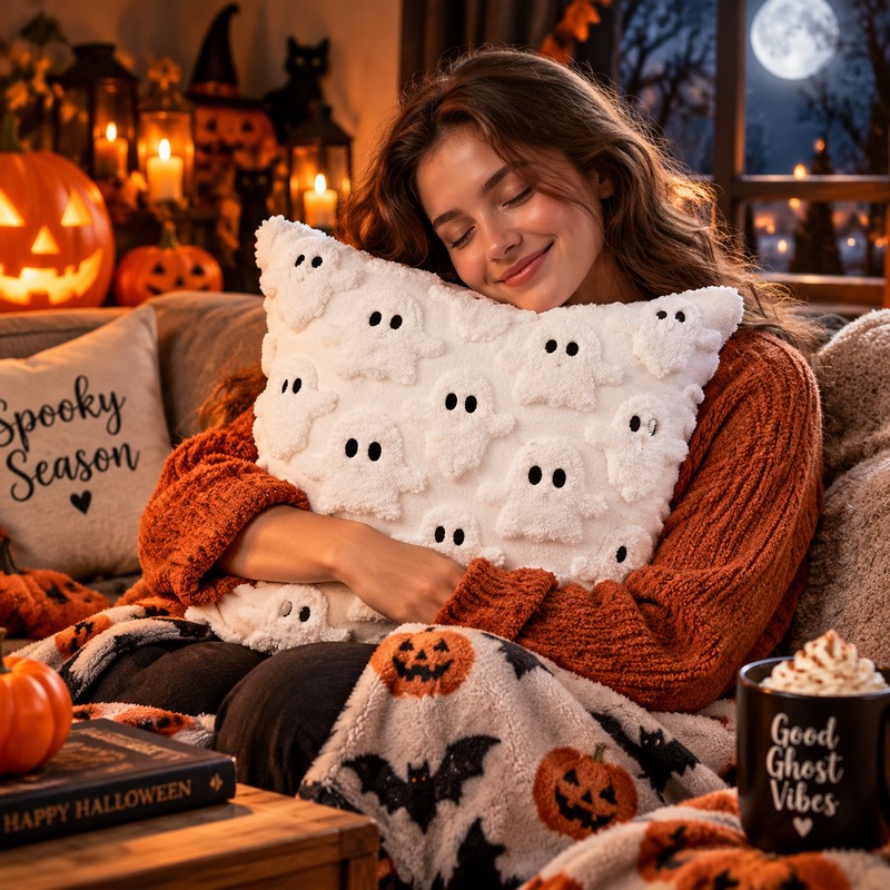 Halloween Imp Pillow Cover for Home Decor – 3D Embroidered