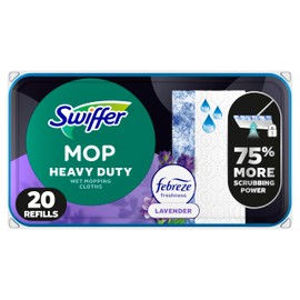 Swiffer Sweeper Heavy Duty Wet Mopping Cloths Multi Surface Refills, Lavender Scent, 20 count