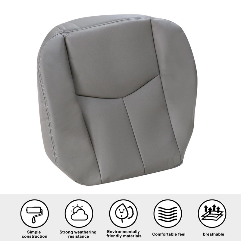 SecosAutoparts Driver & Passenger Bottom & Foam Cushion Leather Seat