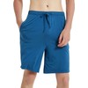 GYS Men's Bamboo Pajama Bottom Lounge Shorts, Prussian Blue, X-Large