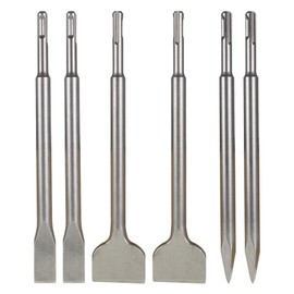 TINVHY 6-Pack SDS Plus Chisel Set, 40Cr Steel Concrete Drill Bit Set Rotary Hammer Bits Chisel Set Including Point Chisel, 20mm Flat Chisel, 40mm Flat Chisel