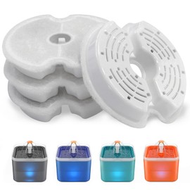 PewinGo Cat Water Fountain Filters,4PCS Replacement Filters for Pet Water Fountain, with Resin and Activated Carbon