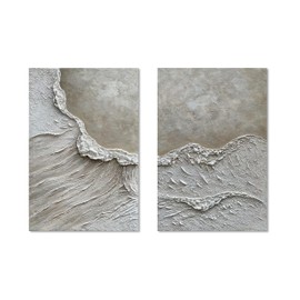 NANKAI Art Hand Painted Wave Landscape Oil Painting Contemporary Abstract Wall Art Deco 36x24 inches x2