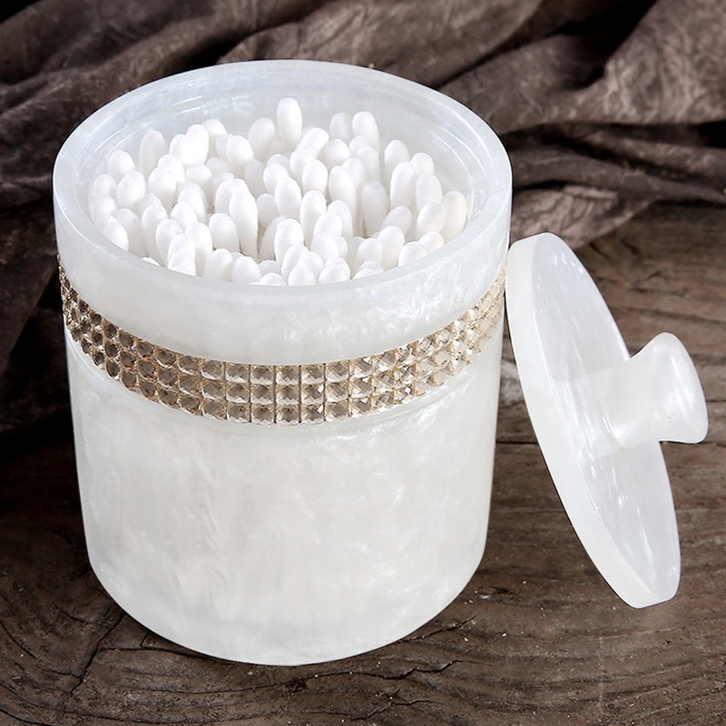 Innovative Resin Cotton Swab Toothpick Box Holder Jewelry Storage Container