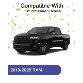 KOOGEN Tempered Glass Screen Protector for Dodge Ram 1500 2019-2025,Infotainment Navigation Screen Film Compatible With Ram 2500 3500 2025 2024 2023 Accessories - 12 inch