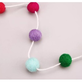 CCINEE 36PC 9.8 Feet Felt Wool Balls Garland 4/5 Inch Hanging String Kit