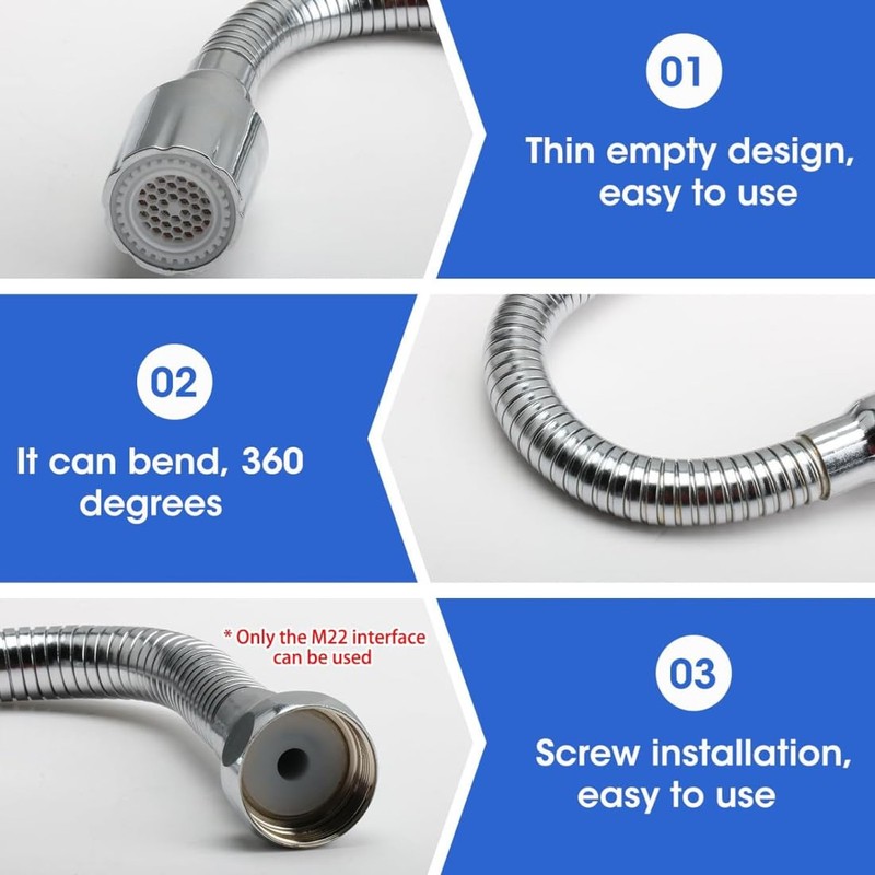 JJiaoLinin Faucet Extender with 360° Rotation, Kitchen Tap Extension, for