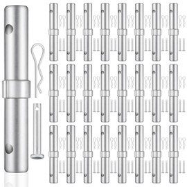 24 Pack Scaffolding Coupling Pin 1-1/4"OD x 9" l Heavy Duty Scaffolding Coupling Pin with 1" Collar and 48 Spring Retainers Locking Pins Scaffold Connecting Rod Accessories