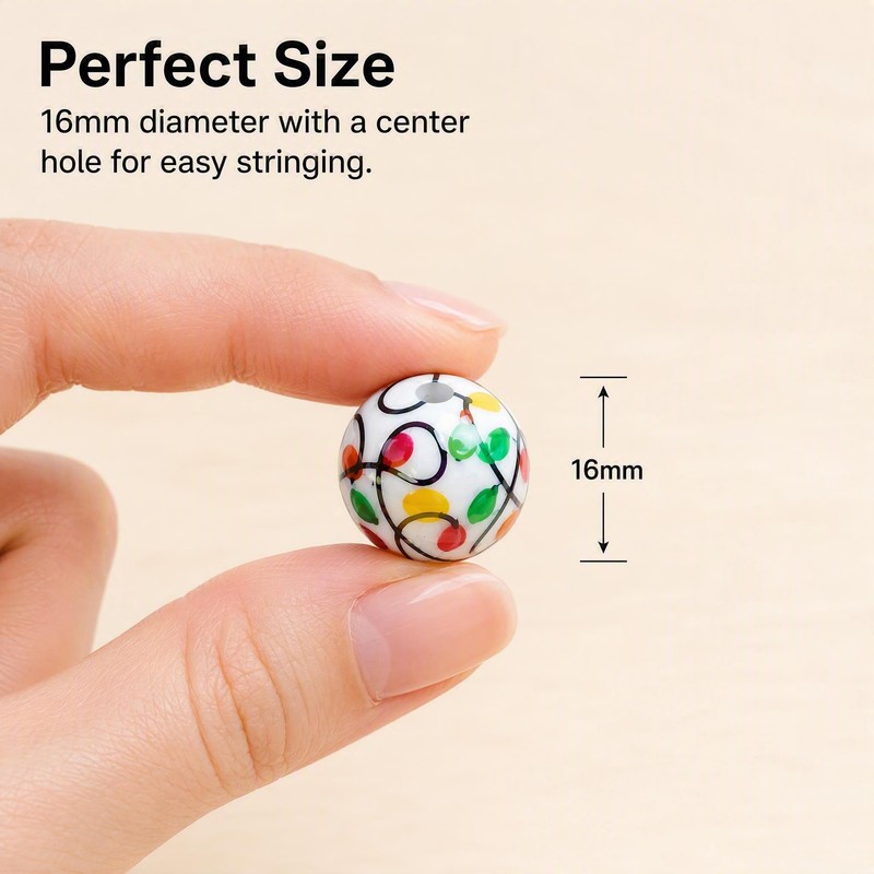 Christmas Acrylic Beads for Jewelry Making, DIY Beaded Christmas Tree