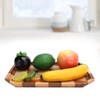 Wood Fruit Dishes Wooden Tea Dessert Tray Grid Pattern Rectangular