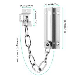 5 PCS Front Door Lock Chain, FUNSUEI Stainless Steel Security Chain, Sliding Door Chain with Screws Door Security Chain for Home, Hotel, Office Door Window Mounting, Silver