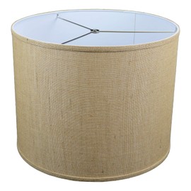 FenchelShades.com 18" Top Diameter x 18" Bottom Diameter 14" Height Cylinder Drum Lampshade USA Made (Burlap Natural)