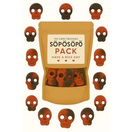 SÖPÖSÖPÖ Scandinavian Treat Pack – Raspberry & Licorice Skulls – 150g Vegan Nordic Candy Bag – Sweet & Spicy Skull Gummies – Gelatin-Free Swedish Treat soposopo Pack