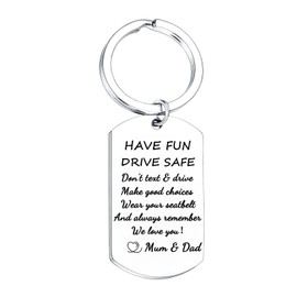 Drive Safe Keychain 16 Years Old Keychain Gifts for Daughter Son New Driver Gift to Daughter Son from Mum Dad Graduation Gift from Mum Dad