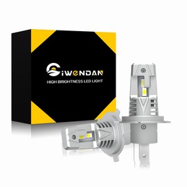 CIWENDAN H4 Hi/Lo LED Headlight, Explosive Light, 16,000 LM, Compatible with New Standard Vehicle Inspection, High Power CSPLED Chip, 7x Brightness, 1:1 Genuine Halogen Size, Compatible with DC 12V