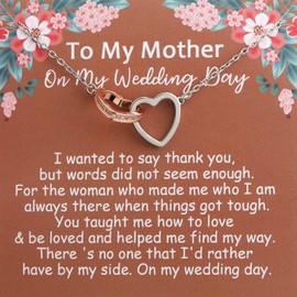 MYOSPARK Mother of the Bride Necklace from Bride To My Mother On My Wedding Day Gift Love Knot Necklace Gifts (CA Mother Wedding NL)