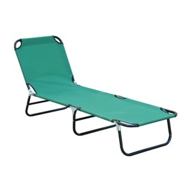 Patio Foldable Daybed Solid Outdoor Chaise Relaxer Elegant Garden Durable Frame Sun Lounger Camping Cot Classic Pool Beach Recliner Couch Sunbed Patio Furniture Green