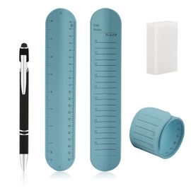 1PCS Silicone Memo Wristband,Reusable Erasable Writing Bracelet with Pen Eraser,Waterproof Task Reminder for Study Planner Work(Blue)