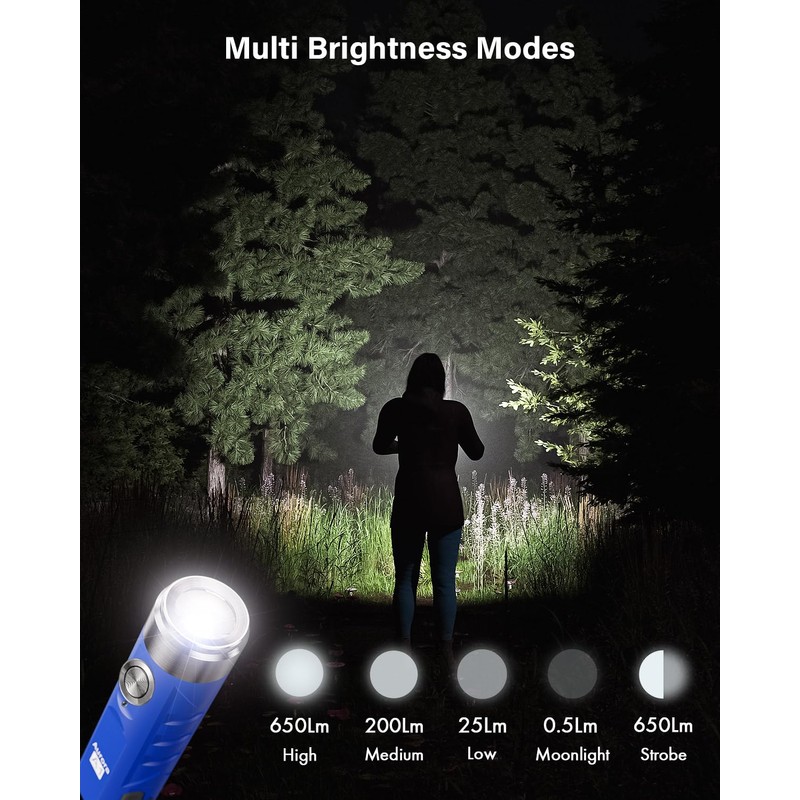 RovyVon Aurora A1 G4 USB C Rechargeable Mini Flashlight, Small