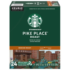 Starbucks Pike Place Roast, K-Cup Portion Pack for Keurig K-Cup Brewers, 24 K-Cups (Pack of 2)