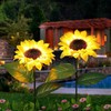 2Pcs Solar Powered LED Lamp Artificial Flower Light Garden Courtyard
