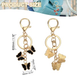 PATIKIL Butterfly Charm, Enameled Keychain Cute Butterfly Pendant Keyring Purse Bag Accessories Car Ring Pendant for Handbag Keys, Black