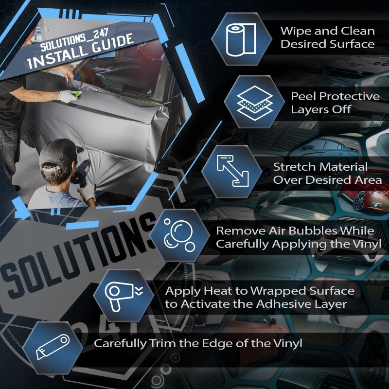 Solutions 60"x72" In Silver Satin Matte Chrome Metallic Vinyl Wrap