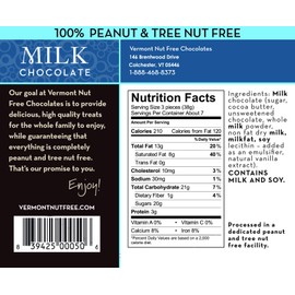 Vermont Nut Free Chocolates Mini Chocolate Bars (Milk Chocolate) 9 oz