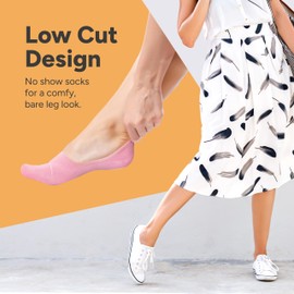 Eedor No Show Socks Women - Sunset Pastel - 6 Pairs - Small