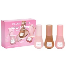 Glow Recipe Skin Care Set, Dew & Hues Must-Haves - Limited Edition Travel Size Gift Set with Niacinamide Dew Drops, Hue Drops Sun Glow & Rosy Glow (15ml Trio)