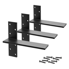Floating Shelf Brackets Heavy Duty 3/8" Thick 3 Pack 14" Lx2.5 W Steel Hidden Countertop Support Brackets for Wall Mounted Granite, Quartz and Industrial Shelving