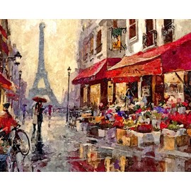CVPuzzles Rainy Day in Paris, France 504 Piece Jigsaw Puzzle 16" X 20"
